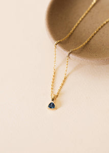 Rounded Triangle Pendant Necklace | Blue