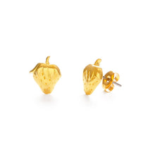 Load image into Gallery viewer, Golden Strawberry Stud Earrings

