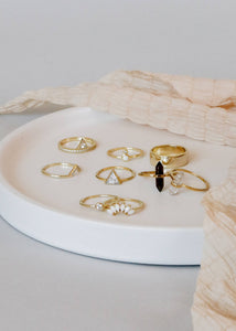 Triangle Ring | White Lambda Pave