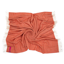 Load image into Gallery viewer, Merino Wool Herringbone Throw | Melon
