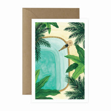 Load image into Gallery viewer, Tropical Pool Art Print Greeting Card
