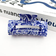 Load image into Gallery viewer, Blue Floral Claw Clip
