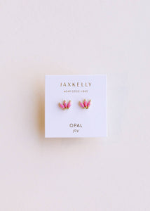 Opal Crown Studs | Pink