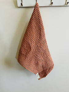 Rustic Waffle Tea Towel | Terracotta