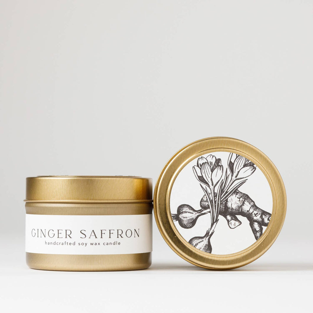 Tin Soy Candle | Ginger + Saffron