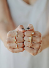 Load image into Gallery viewer, Ridged Gold Rings
