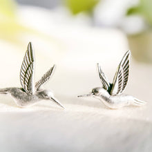 Load image into Gallery viewer, Silver Hummingbird Studs
