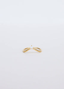 Arched Triangle Ring | White Opal