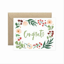 Load image into Gallery viewer, Congrats Floral Wreath Greeting Card
