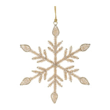 Load image into Gallery viewer, Gold Beaded Snowflake Ornament
