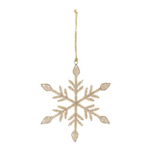 Load image into Gallery viewer, Gold Beaded Snowflake Ornament
