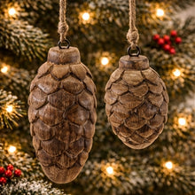 Load image into Gallery viewer, Wood Pine Cone Ornament
