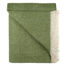 Load image into Gallery viewer, Lambswool Herringbone Throw | Evergreen

