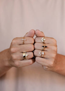 Triangle Ring | White Lambda Pave