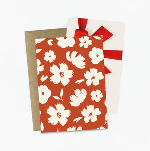 Red Floral Mini Greeting Card