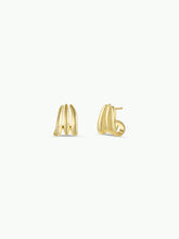 Load image into Gallery viewer, Three Ring Huggie Hoop | Gold
