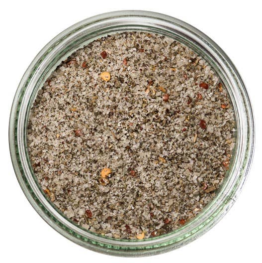 Grey Salt Herb and Garlic Glass Jar