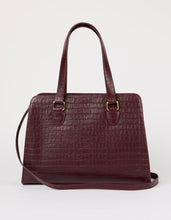Load image into Gallery viewer, Blair Purse | Dark Cherry Croco Print Leather
