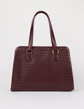Load image into Gallery viewer, Blair Purse | Dark Cherry Croco Print Leather
