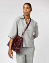 Load image into Gallery viewer, Blair Purse | Dark Cherry Croco Print Leather
