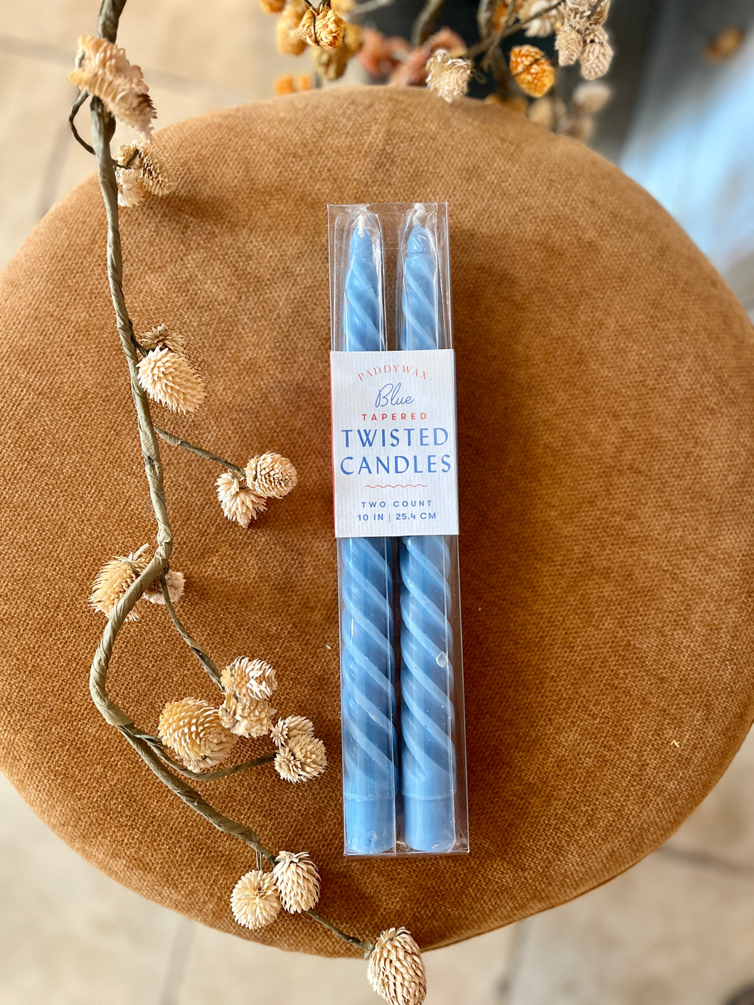 Twisted Taper Candle l Blue