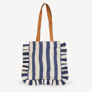 Momo Tote l Cobalt Stripe