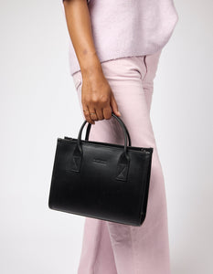 Jackie Midi | Black Classic Leather