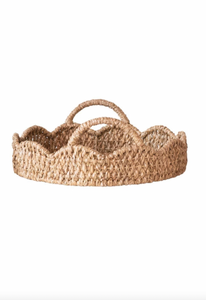 Scalloped Rattan Trays