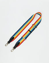 Load image into Gallery viewer, Rainbow Webbing Strap | Black Leather
