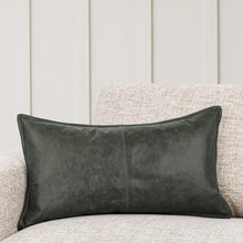 Load image into Gallery viewer, Leather Acre Pillow | Forest Green

