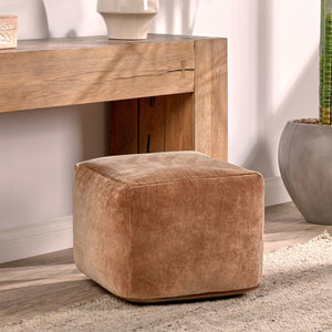 Heirloom Velvet Pouf | Hazel