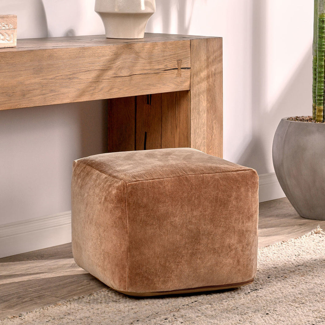 Heirloom Velvet Pouf | Hazel