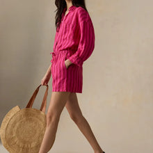 Load image into Gallery viewer, Laguna Linen Relaxed Shirt | Sunset Pop Stripe
