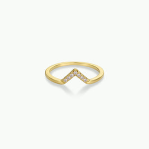 Triangle Ring | White Lambda Pave