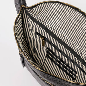 Drew Bum Bag | Black Soft Grain Leather