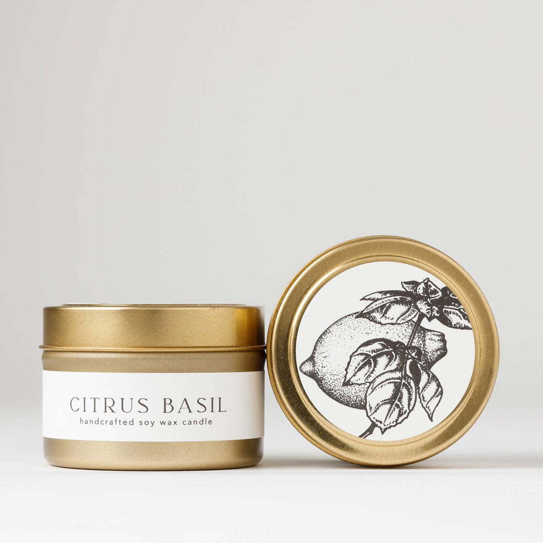 Tin Soy Candle | Citrus Basil