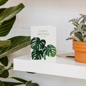 Monstera Birthday Greeting Card