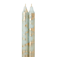 Load image into Gallery viewer, Marbled Gold Taper Candles | Pistachio
