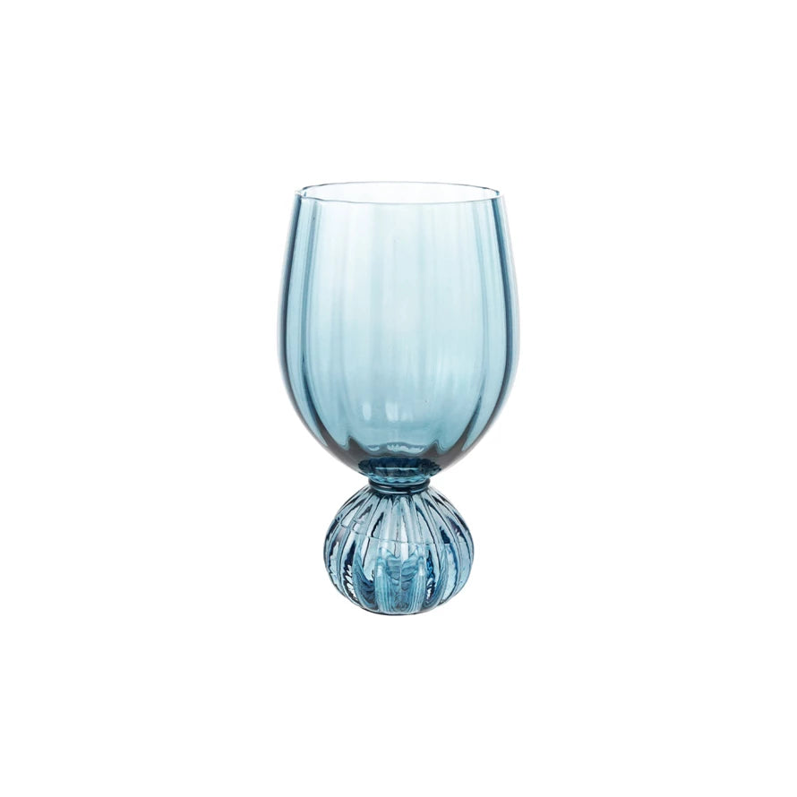 Pleated Footed Wine Glass