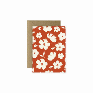 Red Floral Mini Greeting Card