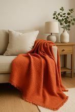 Load image into Gallery viewer, Musliin Throw Blanket | Terracotta
