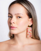 Load image into Gallery viewer, Poppy Flower Fringe Earrings
