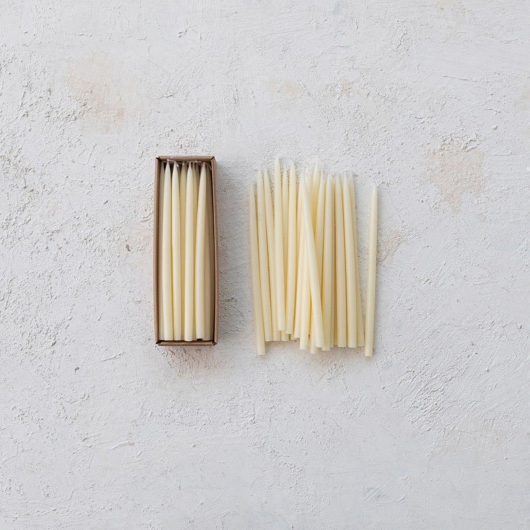 Thin Taper Candles | Ivory