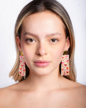 Load image into Gallery viewer, Poppy Flower Fringe Earrings
