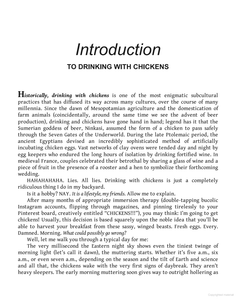 Drinking with Chickens