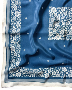 Santorini Floral China Blue Bandana Scarf