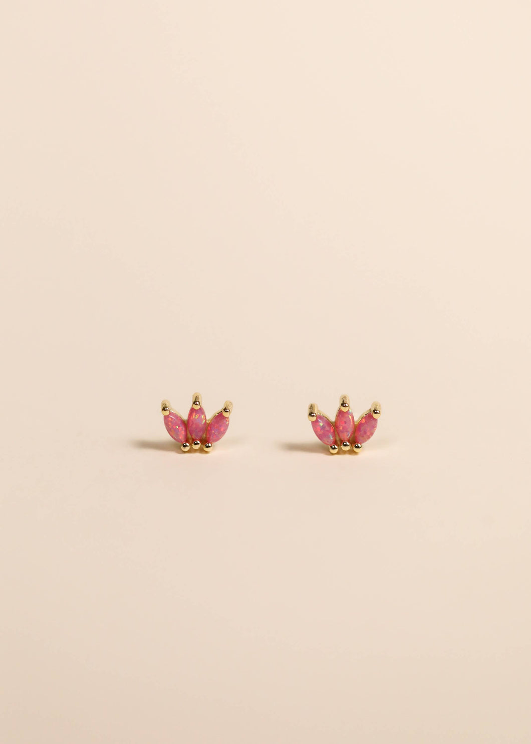 Opal Crown Studs | Pink