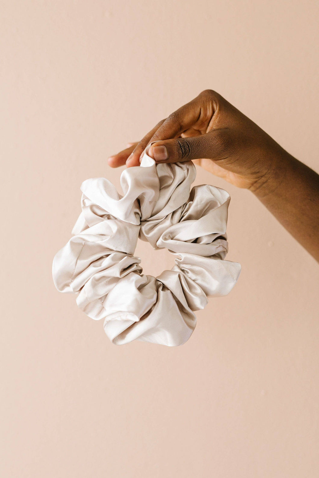 Latte Satin Jumbo Scrunchie