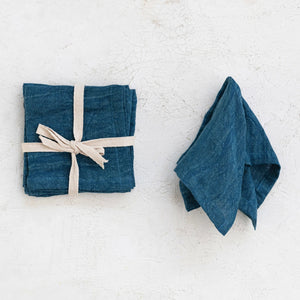 Linen Cocktail Napkins | Denim