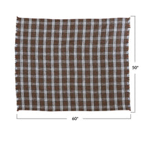 Load image into Gallery viewer, Brown &amp; White Plaid Throw
